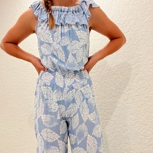 Ladies Surf Gypsy Jumpsuit Romper size S , blue and white